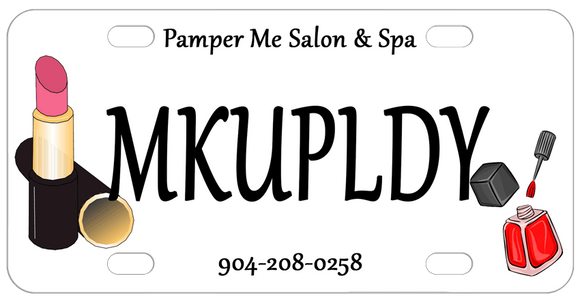 bike plate with nail polish and lipstick but you can request any cartoon spa and personal beauty images