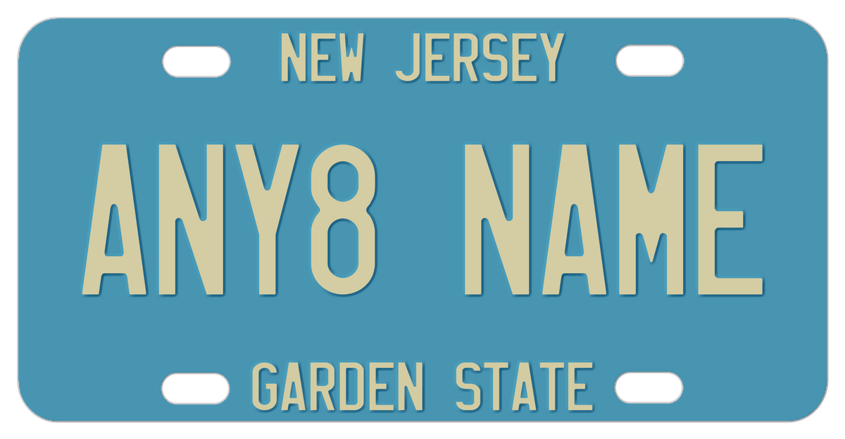 New Jersey Garden State Of America License Plate - Johnnie Blue