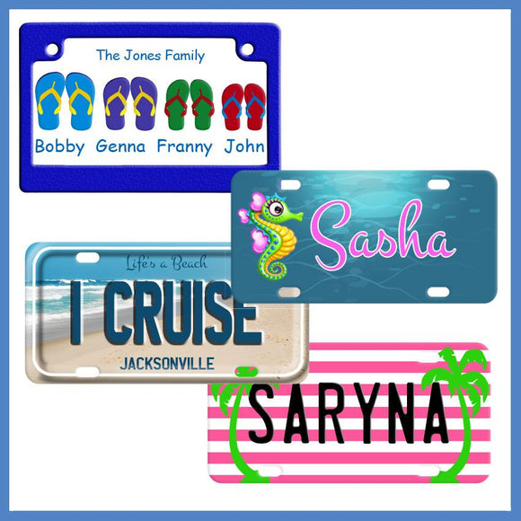 Beach Design Personalized Bicycle License Plates
