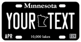 Minnesota License Plate with any text surrounding the state outline