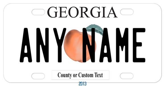 Georgia Peach Bike Plate design inspired by the 2012 Georgia license plate