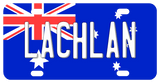 Australian Flag background with any name printed center plate