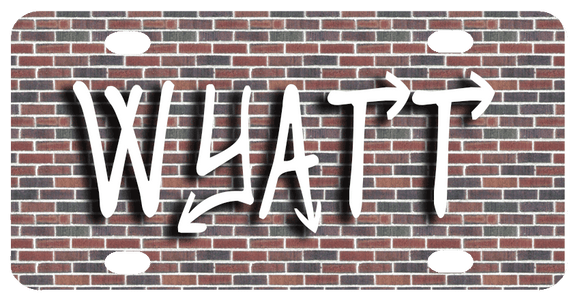 Brick Wall backdrop to any name in a street art graffiti type font or any font of your choice