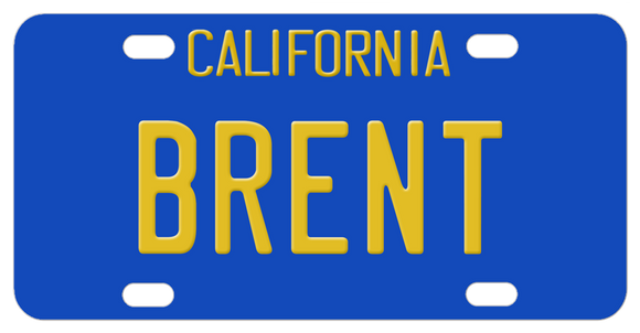 California Blue and Deep Yellow  1969 - 1982 License Plates