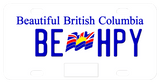 Beautiful British Columbia plate with flag in center if text is shown with dash