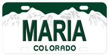 Colorado White Mountains License Plates Personalized With Any Name