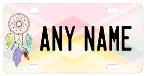 Dream Catcher Pastel Background Personalized Mini License Plate