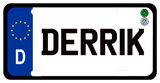 D EU style German License Plate personalized with any name