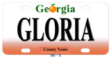 Georgia Peach Bike Plate design inspired by the 1990 Georgia license plate where the o in Georgia is a peach