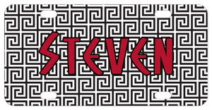 Greek Key Art Deco Background in black and white and any name. 