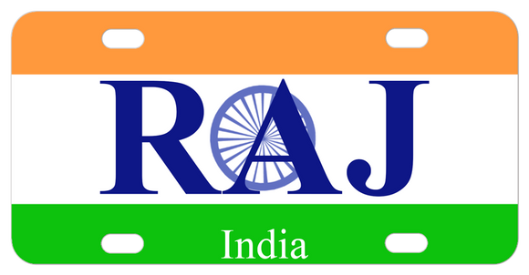 India country flag bicycle name tag license plate with any name