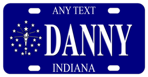 Indiana 2008-2013 inspired mini bike plate personalized with any text.