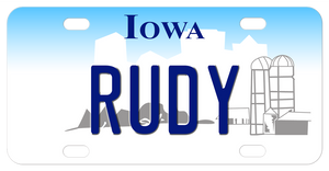 Iowa mini license plate with custom name