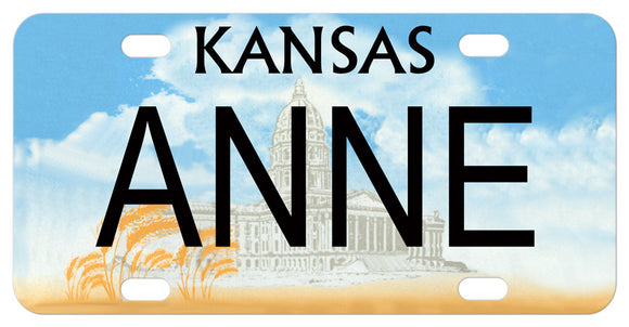 Kansas state capital and wheat from 2001 mini bike plate