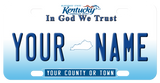 Kentucky Unbridled Spirit, In God We Trust 2011 version custom bicycle mini license plate