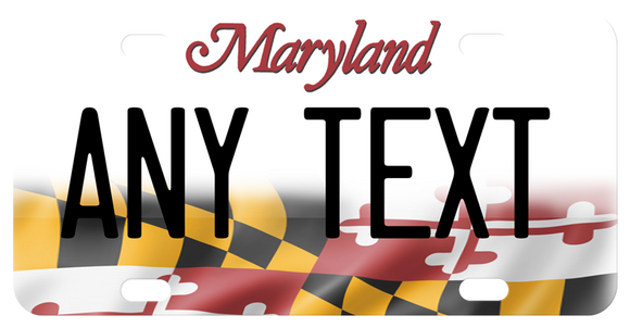 Maryland Flag on bottom of plate gradually disappearing into white on top of the palte