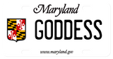 Maryland mini license plate 2004 with crest on left and any name in center (to the right of the crest)