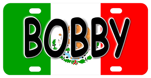 Mexico Flag Heritage License Plates with any name
