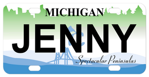 Michigan Spectacular Peninsulas mini license plate personalized with any name