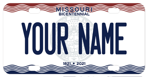 Missouri Seal for bicentennial custom mini bicycle license plate with any name