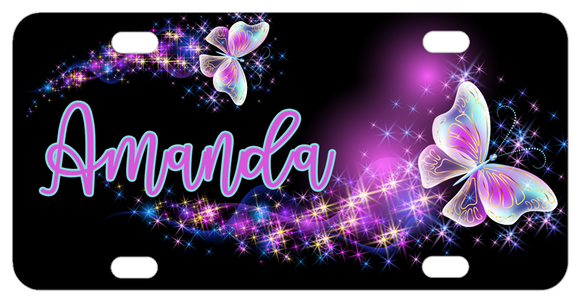 magical butterflies bike plate personalized 