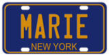 New York 1966-1972 style mini license plate personalized with any name
