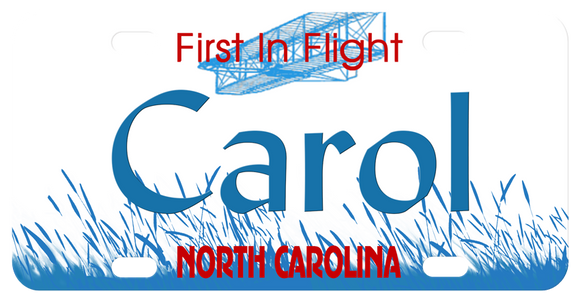 North Carolina First in flight custom bike plate