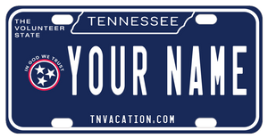 tennessee blue new licnese plate bicycle name tag