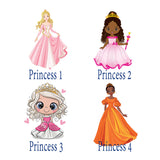 Choice of Princess stock images for your little girl's princess license.  Featuring your choice of 2 Caucasian and 2 African american princesses.