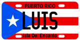 Flag of Puerto Rico with Red and White Stripes, Blue Triangle with White Star Personalized with any name