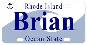 Rhode Island Wave Personalized Bike Name Plates