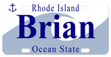Rhode Island Wave Personalized Bike Name Plates