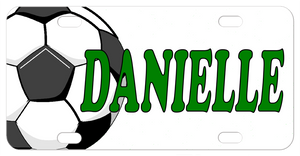 personalized soccer ball license plates and mini bike plates