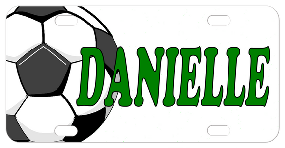 personalized soccer ball license plates and mini bike plates