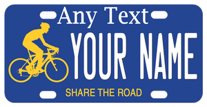 share the road bicycle license plate with road bike insignia