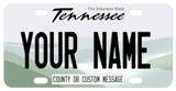 Tennessee Mountain Design Volunteer State mini replica plate with any name