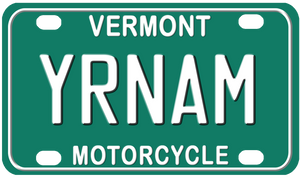 Vermont Dirt Bike License Plate Personalized