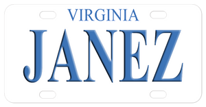 Virginia personalized mini license plates