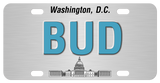 U.S. Washington Capitol building illustration and any name personalized on a mini bike plate