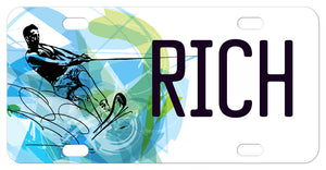 Fractal Design Water Skier personalized license plates with any name or custom text
