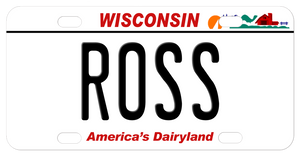 Wisconsin mini bike plate custom printed with any name in the center