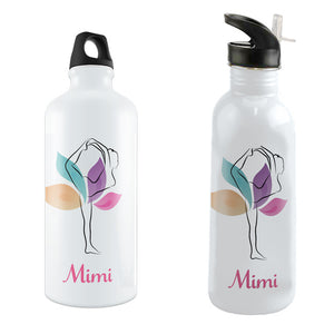 Soft Pastel Yoga Pose Asana Theme Water Bottles with any name